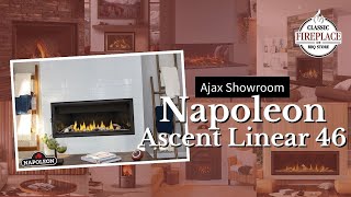 Napoleon Ascent Linear 46 Gas Fireplace  Burning at our Ajax Showroom BL46 [upl. by Llertniuq]