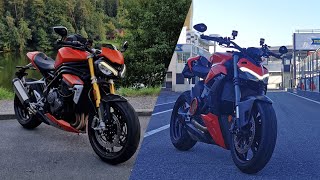 Ducati Streetfighter V2 vs Triumph Speed Triple 1200 RS [upl. by Fablan]