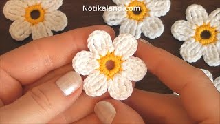 How to Crochet a Simple Flower EASY Crochet Flower Tutorial for beginners [upl. by Hillie]