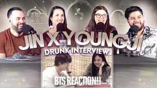 BTS quotJin x Youngji Nothing Much Prepared Drunk Interviewquot Reaction  Hilarious 🤣 🍻  Couples React [upl. by Indys]