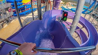 Aquacolors Poreč  Body Slide  Purple Waterslide POV [upl. by Ymmat989]