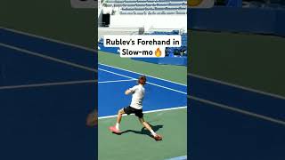 Andrey Rublev MASSIVE Forehand SlowMotion 😳 [upl. by Akcirederf]