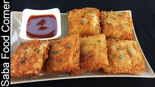 Crispy Vegetables Cheese Box Patties  Saba Food Corner [upl. by Mansur62]