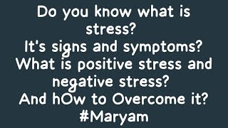 Get the idea about stress and overcome it by your ownself stress specialneeds managingstress 😇❤ [upl. by Francois]