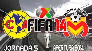 America vs Monarcas  simulacion  Jornada 5  Apertura 2014 [upl. by Hotchkiss261]