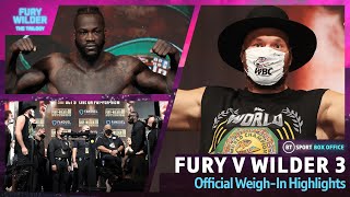 Tyson Fury vs Deontay Wilder 3  WeighIn Highlights [upl. by Suanne]