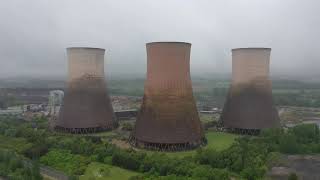 Drone Footage of Cooling Towers Demolished  Rugeley Power Station [upl. by Hujsak]