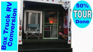 TOUR Box Truck RV Conversion Tiny House 50 Complete [upl. by Onihc690]