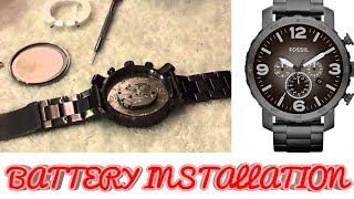 Fossil Watch Battery InstallationConfiguration Process 2019 [upl. by Thorma]