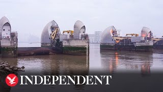 Thames Barrier shuts for annual test ahead of 200th operational closure [upl. by Bluma592]