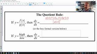 Quotient Rule Lesson AP Cal topic 29 [upl. by Ethel]