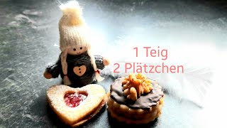 Plätzchen Marzipantürmchen amp Johannisbeerkekse  2 Sorten 1 Teig Weihnachtsgebäck BackenMürbeteig [upl. by Yoc]