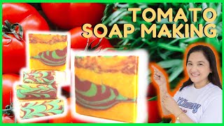 How to make Natural COLD PROCESS TOMATO SOAP at home  D Clumsy Soaper [upl. by Pasco]