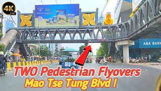 Mao Tse Tung Blvd has TWO pedestrian flyovers One near Deum Kor Market amp Santhor Muk Primary School [upl. by Ailecnarf850]