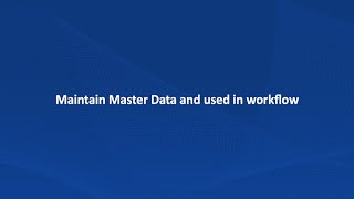 Weaver ecology 90 Maintain Master Data and used in workflow [upl. by Woodford]