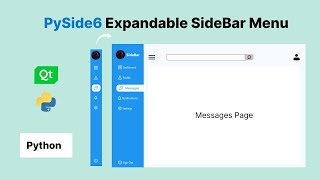 How to create and animate an expandable Sidebar menu In Python  Pyside6  PyQt6 2023 [upl. by Sivrat]