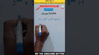 99 fail 😱 Open Challenge to Solve this question shorts exponents power mathematics speedmaths [upl. by Ettenrahc]