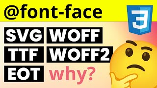 TTF vs OTF vs EOT vs WOFF vs WOFF2 vs SVG  Font Files and CSS Font Face Explained [upl. by Lindo875]