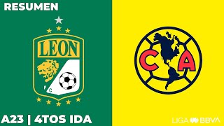 Resumen y Goles  León vs América  Liga BBVA MX  Apertura 2023  Cuartos de Final IDA [upl. by Einnil]