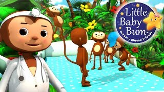 Five Little Monkeys Jumping On The Bed  Nursery Rhymes for Babies by LittleBabyBum  ABCs and 123s [upl. by Freeman]