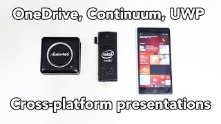 Windows 10 crossdevice demo Wireless sync Miracast presentations [upl. by Veleda784]
