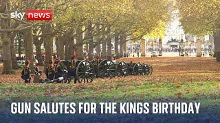 41 gun salute to mark the Kings 76th birthday [upl. by Atteve]