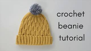 Crochet Beanie Tutorial  how to make a crochet hat [upl. by Severen573]