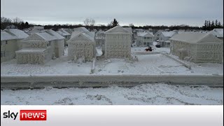 US Weather Snow storm covers houses in ice as people struggle to dig out after deadly blizzards [upl. by Merrow]