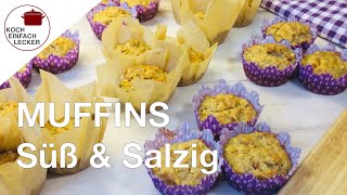 Muffins Grundrezept  Einfaches Rezept für leckere Muffins  SÜSS amp SALZIG  Koch Einfach Lecker [upl. by Adnuhsat633]