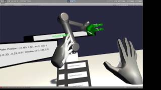 UR5Robotiq Gripper Control by Hand GesturePosition in Virtual Reality [upl. by Ariaj531]