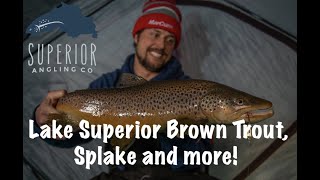 Ice fishing for Lake Superior Brown Trout Splake and more [upl. by Artemisa244]