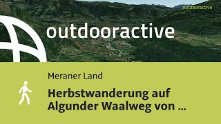 FlyoverVideo Herbstwanderung auf Algunder Waalweg von Unter Vertigen nach [upl. by Naujik]