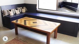 DIY Corner Banquette  Bench Seat with Storage with plans also how to add struts and LED lights [upl. by Ahsrats]