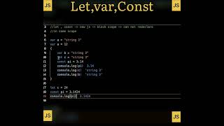 let var const  Javascript shorts javascript interview shortvideo coding video easy [upl. by Eiramanit803]