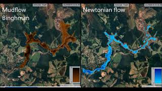 HEC RAS Mudflow Brumadinho Dam Break  No Newtonian Flow [upl. by Aronos]