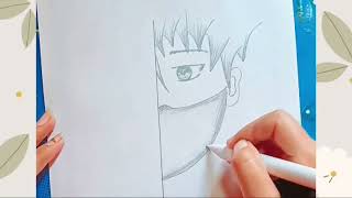 How to Draw Mask Face pencil drawing video drawing [upl. by Winther]