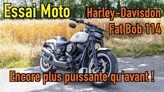 Essai dune HarleyDavidson Fat Bob 114 en stage 2  On adore [upl. by Elylrac]