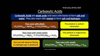 ASLevel Chemistry Alcohols Esters and Carboxylic Acids Part 2 [upl. by Adnawed]