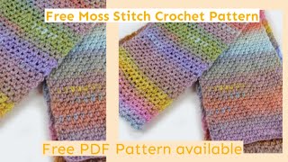 Easy Free Moss Stitch Crochet Scarf Pattern Quick Project [upl. by Blackstock]