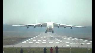 Amazing takeoff Antonov 225 at Geilenkirchen NATO airbase smokey [upl. by Notlrak]