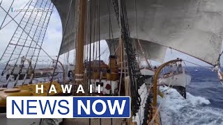 Historic Italian naval ship docks at Honolulu Harbor [upl. by Stauder610]