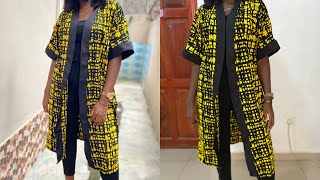 HOW TO CUT AND SEW A KIMONO JACKET EASY METHODBEGINNER FRIENDLY [upl. by Trebeh458]