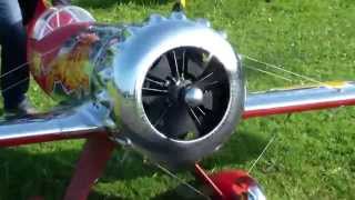 Giant RC Plane Gilmore Red Lion Racer 5 Cylinder 4 stroke Motor Super Scale Model throttle stop [upl. by Keverian818]