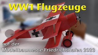 Modellbaumesse Friedrichshafen 2023  WW1 Modelle bei der Indoor Flugvorführung [upl. by Hock]