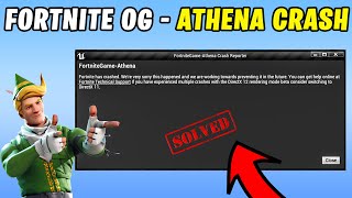 Athena Crash Reporter Fortnite OG Fix [upl. by Neyrb]