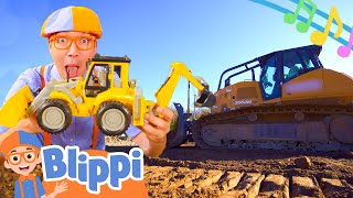 Blippis Bulldozer Song  BRAND NEW Blippi Excavator Construction Songs for Kids [upl. by Pyszka]