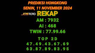 PREDIKSI HK SENIN 11 NOVEMBER 2024  BOCORAN TOGEL HONGKONG MALAM INI  RUMUS HK JITU shorts [upl. by Heidy504]