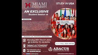 Exclusive Student Session at Abacus  Miami University on 18th March 2024 1230PM to 230PM [upl. by Loux289]