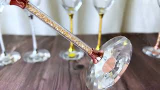 230 Ml Handmade Gold Diamond Long Stem Champagne Flutes Champagne Wedding Glasses Goblet Buy Champ [upl. by Aicertap]