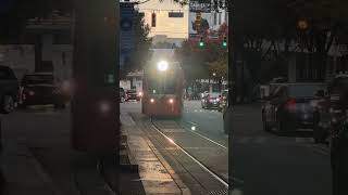 Charlotte NC  Traffic and Light Rail Trains on Trade Street shorts [upl. by Eicyak]